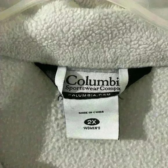 Women’s Grey Columbia Zip Up Fleece Size 2x Adjustable Sides - Picture 2 of 11